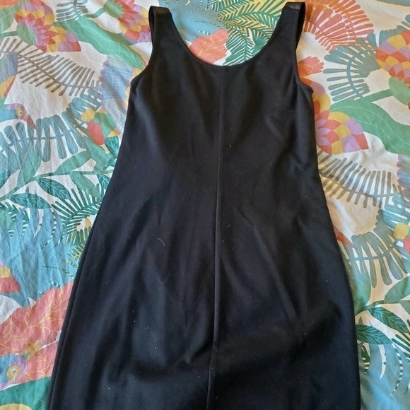 Le Chateau Medium Sheath Black Dress Faux-Leather - Picture 6 of 11